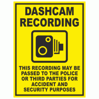 Dashcam Recording Sign