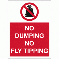 No dumping no fly tipping sign