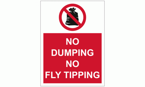 No dumping no fly tipping sign