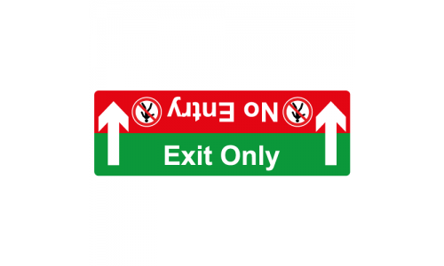 Exit only no entry floor sticker