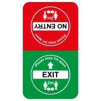 Exit and No Entry floor sticker for social distancing