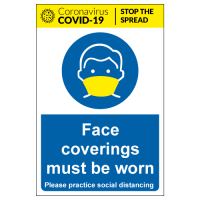 Face coverings must be worn sign
