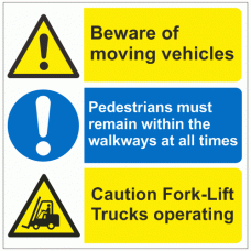 Beware Moving Vehicles Sign