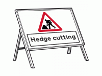 Hedge Cutting Sign + Stanchion