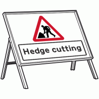 Hedge Cutting Sign + Stanchion