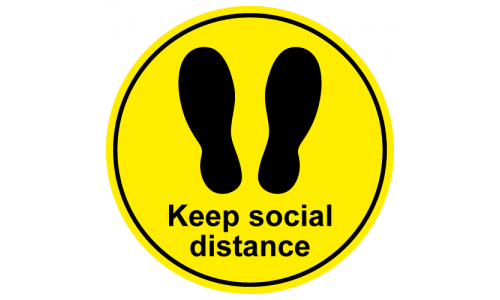 Keep social distance footprint floor sticker