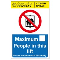 Maximum people in this lift social distancing sign