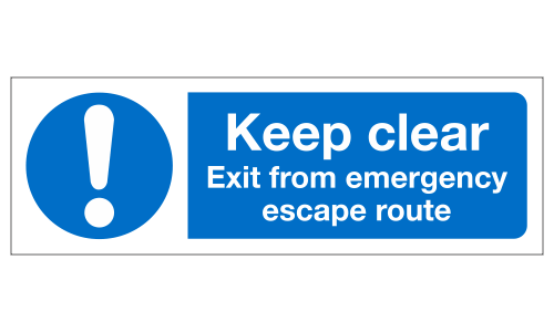 Keep clear exit from emergency escape route