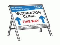 NHS Vaccination Clinic This Way Sign ...