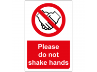 Please do not shake hands sign
