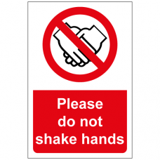 Please do not shake hands sign