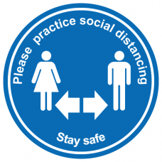 Practice social distancing floor graphic sticker, stay safe