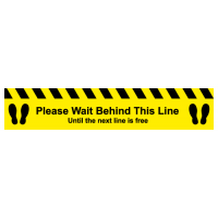 Please wait behind this line Until the next line is free social distancing floor sticker