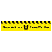 Please wait here line floor sticker