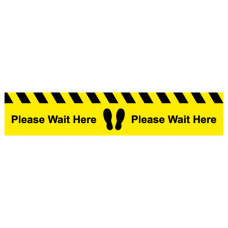 Please wait here line floor sticker