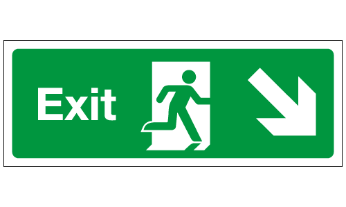 Exit right diagonal down sign