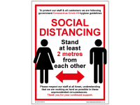 Social Distancing Sign - Stand at lea...