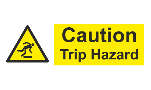 Caution trip hazard sign
