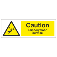 Caution slippery floor surface sign