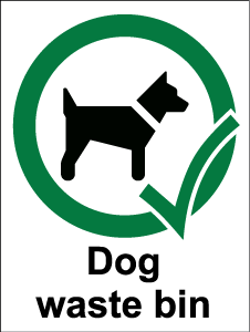VARIOUS SIZES SIGN & STICKER OPTIONS DOG WASTE BIN SIGN 
