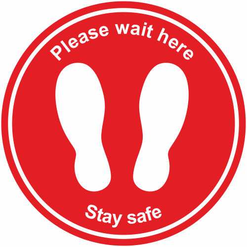 PLEASE STAND HERE Social Distancing Sticker Decal Health & Safety Signage 
